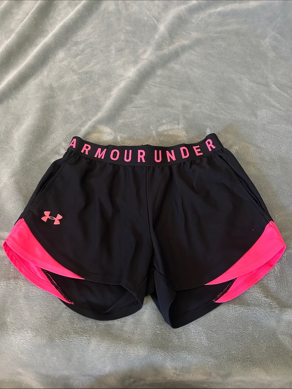 Under Armour Black Shorts with Hot Pink Trim